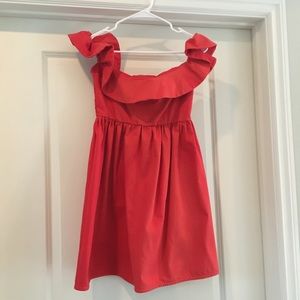 A Piece Apart red off shoulder mini dress